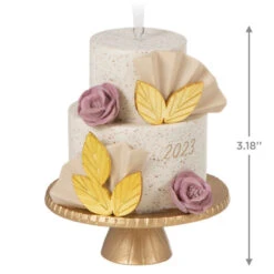 Hallmark A Sweet Beginning 2023 Porcelain Ornament -Hallmark 2023 Wedding Cake Keepsake Ornament 1999QHX3067 03