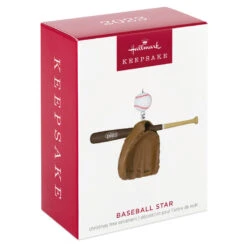Hallmark Baseball Star 2023 Ornament -Hallmark Baseball Bat Glove and Ball Keepsake Ornament 1399QGO2697 04