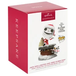Hallmark Disney Tim Burton's The Nightmare Before Christmas Jack Skellington And Zero Funko POP!® Ornament -Hallmark Jack Skellington and Zero Funko Keepsake Ornament 2699QXD6709 04
