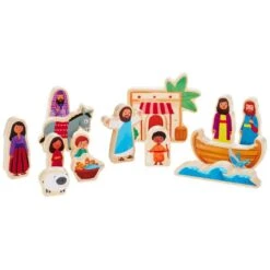 Hallmark 15 Hallmark Jesus And Friends Wood Play Set, 14 Pieces