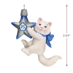 Hallmark Mischievous Kittens Special Edition 25th Anniversary Ornament -Hallmark Kitten With 25th Star Keepsake Ornament 1799QXE3327 03