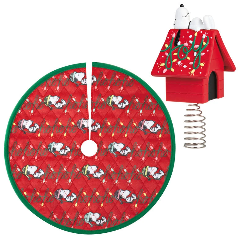 Hallmark Mini The Peanuts® Gang Snoopy Christmas Tree Topper And Tree Skirt, Set Of 2 3 Hallmark Mini The Peanuts® Gang Snoopy Christmas Tree Topper And Tree Skirt, Set Of 2