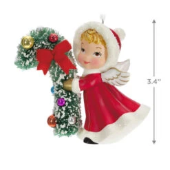 Hallmark Vintage Angel Porcelain Ornament 10 Hallmark Vintage Angel Porcelain Ornament -Hallmark Vintage Angel With Candy Cane Keepsake Ornament 2499QXT4127 03