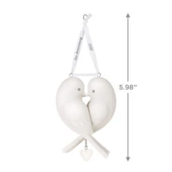Hallmark Our Anniversary 2023 Porcelain Ornament -Hallmark White Love Birds Anniversary Keepsake Ornament 1999QHX3069 03